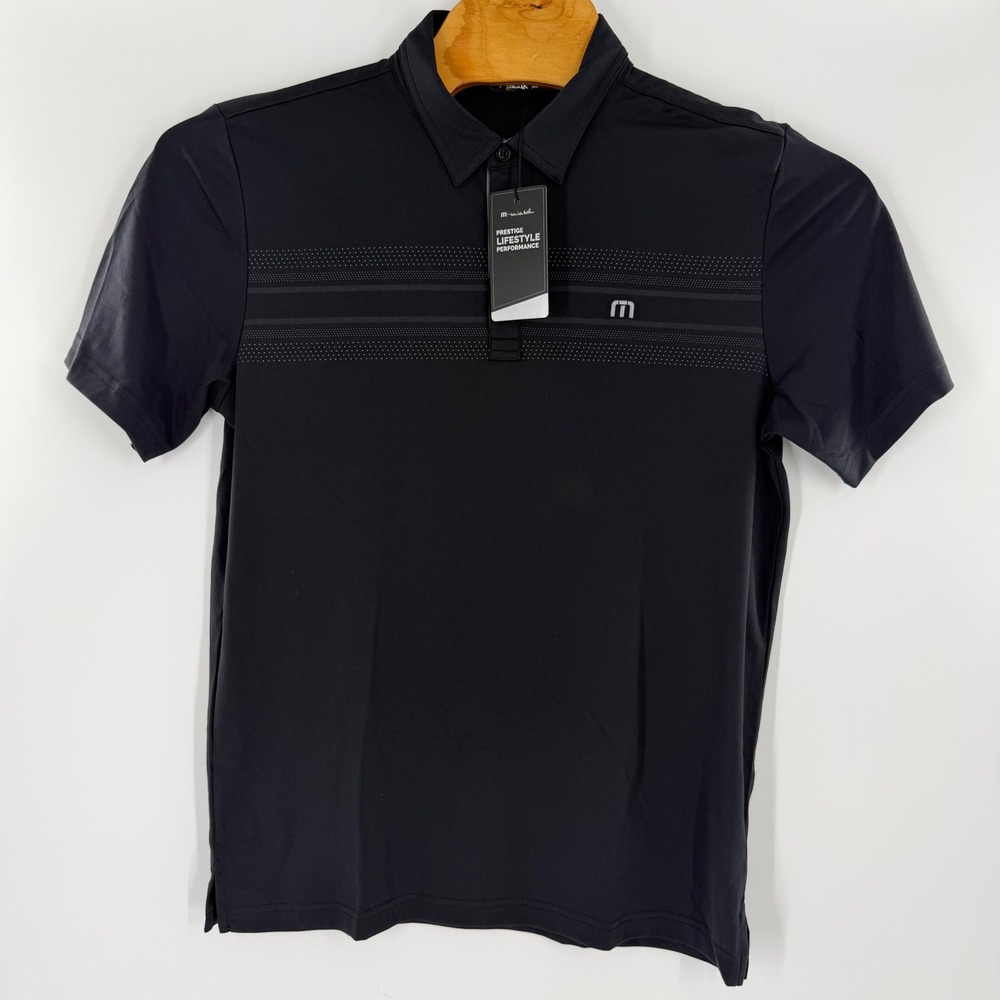TravisMathew Mens Monterey Chest Stripe Polo Black TM1MW450 Size L